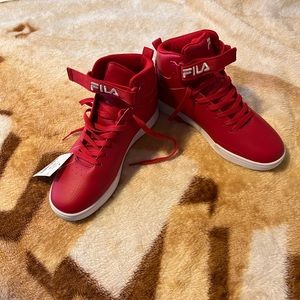 Women Red FILA High Tops